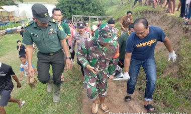 Dalam 3 Jam, Polsek dan Koramil Way Bungur Berhasil Temukan Korban Tenggelam