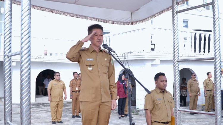 Bupati Rohil Ingatkan ASN Terus Tingkatkan Disiplin, Saat Pimpin Apel Senin Pagi
