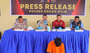 AKBP Isa Imam Syahroni Sampaikan Press Release, Hari Pertama Bertugas di Polres Rohil