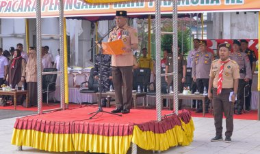 Sekda Rohil Pimpin Upacara Peringatan Hari Pramuka ke-63 Tahun 2024