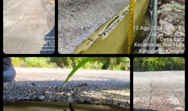 Jalan Retak, Selisih Rp. 43.980.880 dari Nilai Kontrak Diduga Pemyebabnya