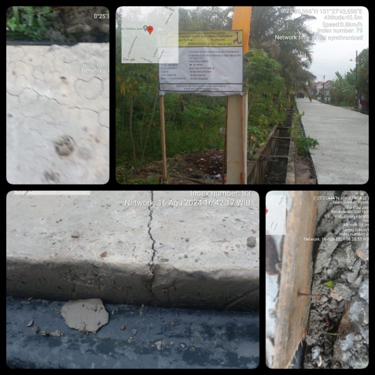 Proyek Semenisasi Dinilai Warga Asal Jadi. Baru Dibangun Sudah Retak-Retak