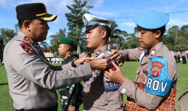 Kapolres Lampung Barat Pimpin Langsung Apel Gelar Pasukan Operasi Lilin Krakatau 2024