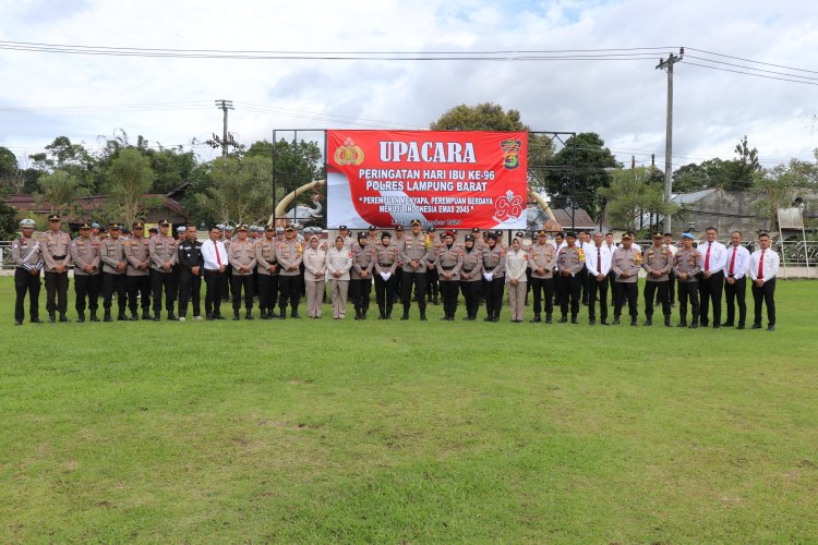 Polres Lampung Barat Gelar Upacara Peringatan Hari Ibu ke-96