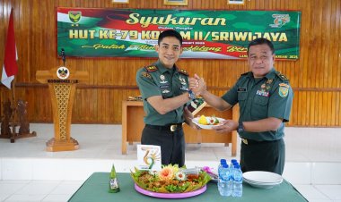 Kodim 0422/Lampung Barat Memperingati HUT Ke-79 Kodam II/Sriwijaya