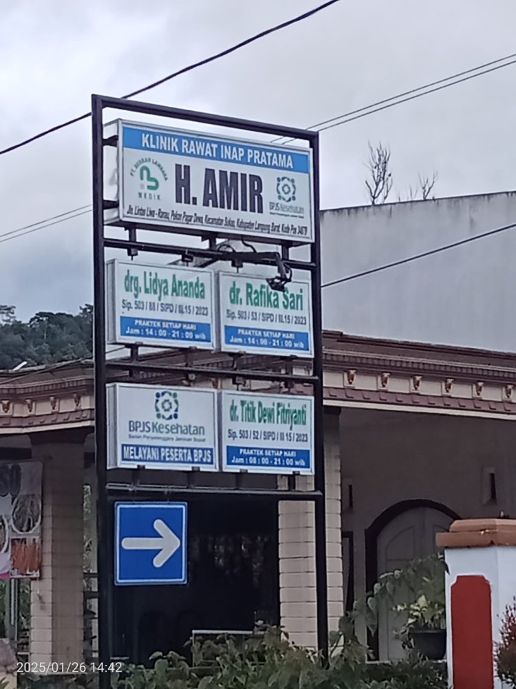 Diduga Klinik Rawat Inap Pratama Milik Hi Amir Sukau, Melakukan Malapraktik Tanpa Pendamping Dokter