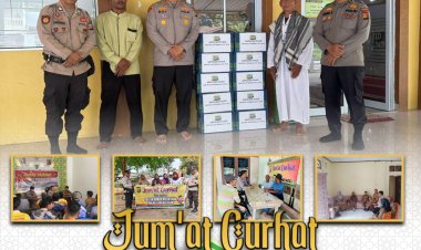 Kapolsek Pujud Gelar Sedekah Jum'at di Masjid Al Muslimin Teluk Nayang