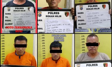 Tim Resmob Polda Riau Bersama Polres Rohil, Ringkus 6 Pelaku Perampokan Bersenpi di BRILink