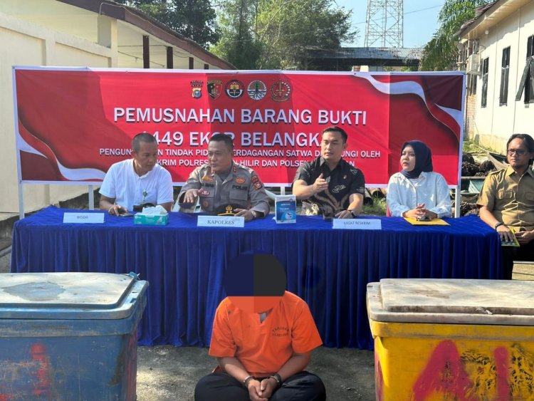 Kapolres Rohil Pimpin Pemusnahan Barang Bukti Tindak Pidana Perdagangan Satwa Liar Dilindungi