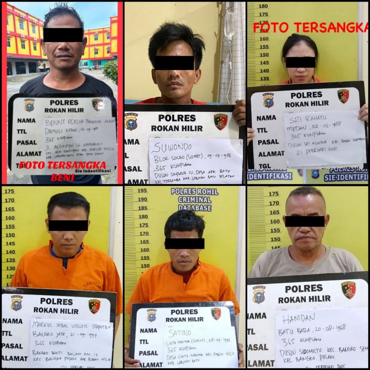 Tim Resmob Polda Riau Bersama Polres Rohil, Ringkus 6 Pelaku Perampokan Bersenpi di BRILink