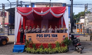Kapolsek Tinjau Posyan Lebaran, Antisipasi  Kamtibmas di Wilkum Polsek Bagan Sinembah