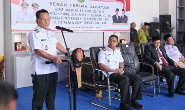 Acara Serah Terima Jabatan Bupati dan Wakil Bupati Rokan Hilir Berlangsung Hikmad