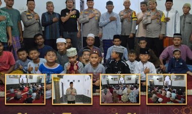Safari Ramadhan Polsek Pujud, Shalat Isya dan Tarawih di Musholla Nur - Ikhlas