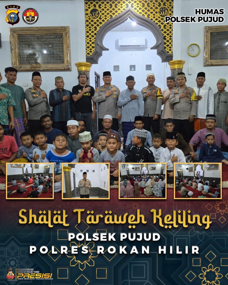 Safari Ramadhan Polsek Pujud, Shalat Isya dan Tarawih di Musholla Nur - Ikhlas