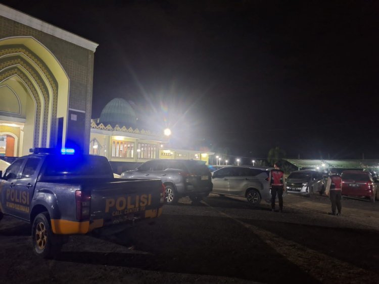 Polres Rohil dan Jajaran Patroli Pengamanan Shalat Isya dan Tarawih