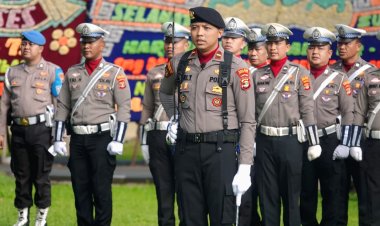 Ipda  Andri Yanto, Menjadi Komandan Upacara Peringatan Hari Bhayangkara ke-79 Polres Lampung Tengah