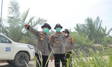 Dir Polair Polda Riau Pimpin Langsung Pemadaman Karhutla di Kubu Babussalam Rohil