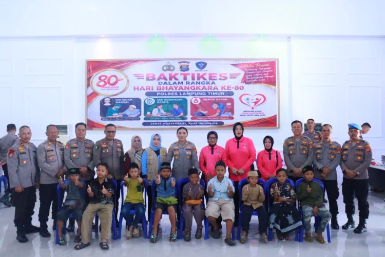Sambut Hari Bhayangkara ke-80, Polres Lampung Timur Gelar Berbagai Rangkaian Bakti Kesehatan Gratis
