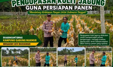 Bantu Petani Kupas Kulit Jagung, Brigadir Cevi Budiawan Sukseskan Ketahanan Pangan Nasional