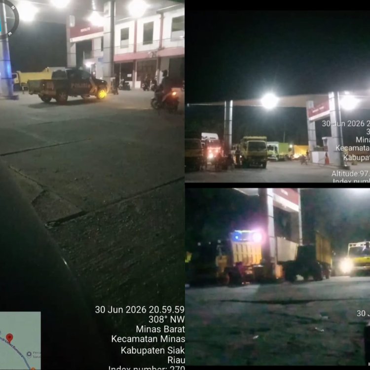 Kapolsek Minas Bungkam, Truk Pelangsir BBM Subsidi di SPBU 14286675 Merajalela di Depan Anggota Polsek