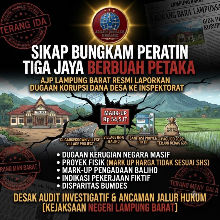Sikap Bungkam Peratin Tiga Jaya Berubah Petaka: AJP Lampung Barat Resmi Laporkan Dugaan Korupsi  Dana Desa ke Inspektorat