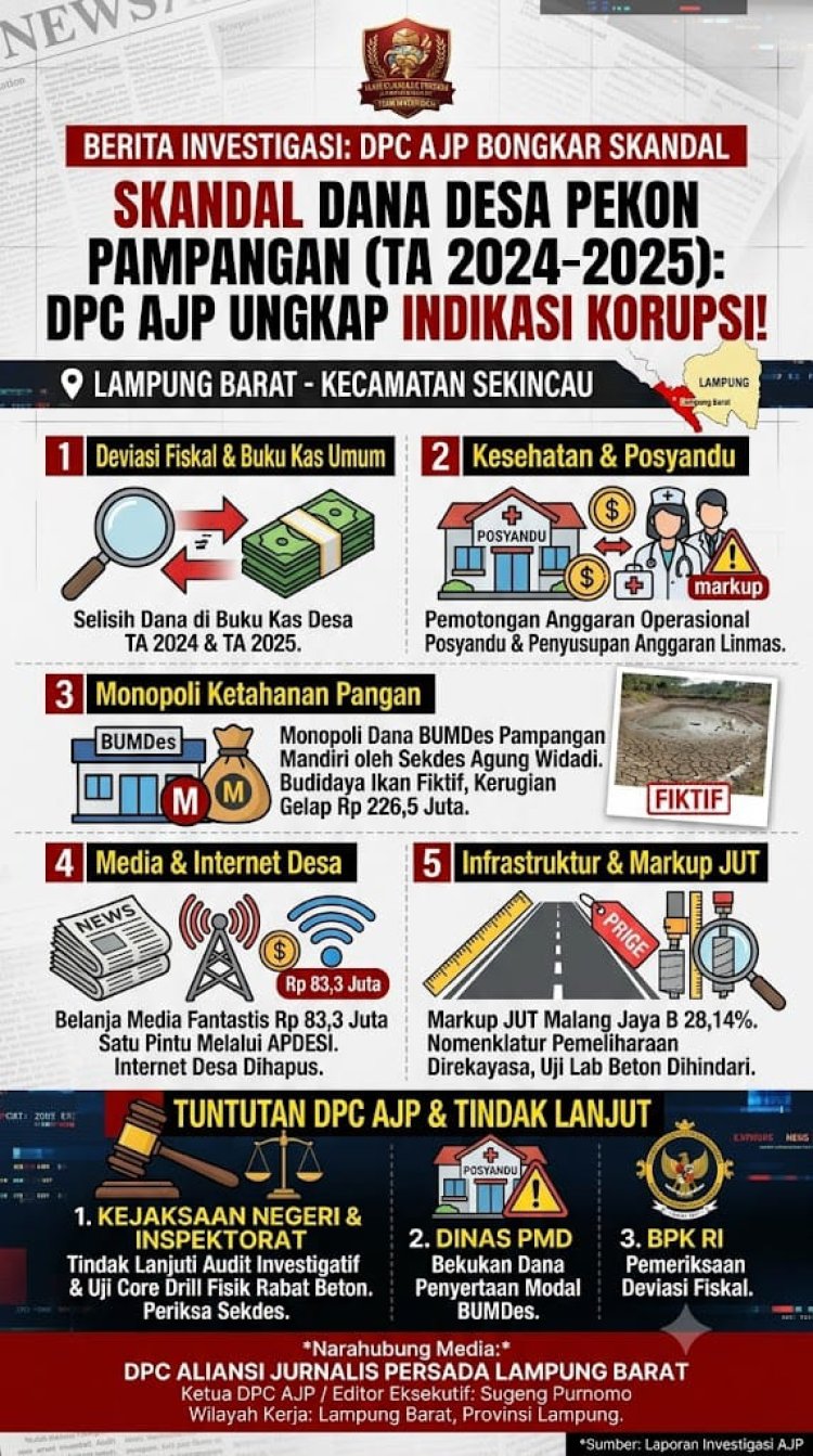 DPC AJP Bongkar Indikasi Maladministrasi Monopoli Ketahanan Pangan Hingga Markup Infrastruktur di Pekon Pampangan