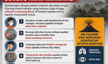 Debu Pulkanik Anak Krakatau Terdeteksi di Lampung Barat, BPBD Keluarkan 6 Imbauan Mendesak