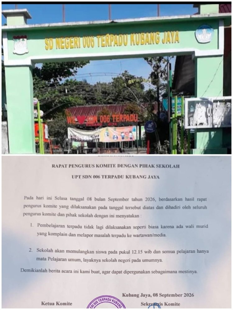 Fantastis!! Dugaan Pungli di SD Negeri 006 Terpadu Kubang Jaya Hampir Setengah Miliar Rupiah/Tahun